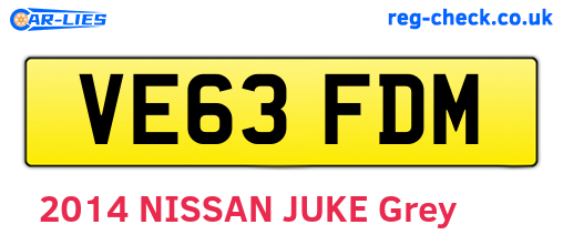 VE63FDM are the vehicle registration plates.