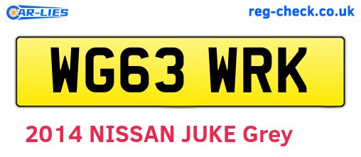 WG63WRK are the vehicle registration plates.