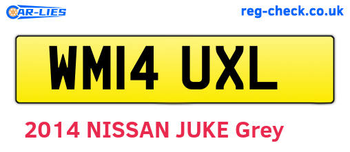 WM14UXL are the vehicle registration plates.