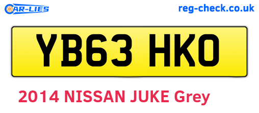 YB63HKO are the vehicle registration plates.