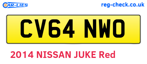 CV64NWO are the vehicle registration plates.