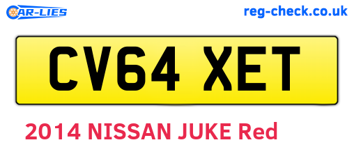 CV64XET are the vehicle registration plates.