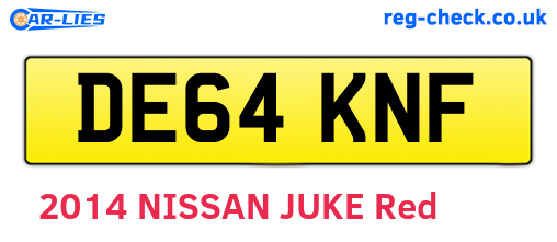 DE64KNF are the vehicle registration plates.