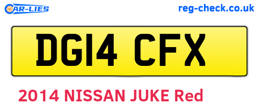 DG14CFX are the vehicle registration plates.