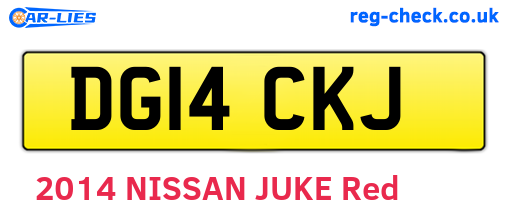 DG14CKJ are the vehicle registration plates.