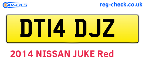 DT14DJZ are the vehicle registration plates.