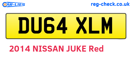 DU64XLM are the vehicle registration plates.