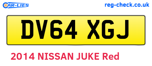 DV64XGJ are the vehicle registration plates.