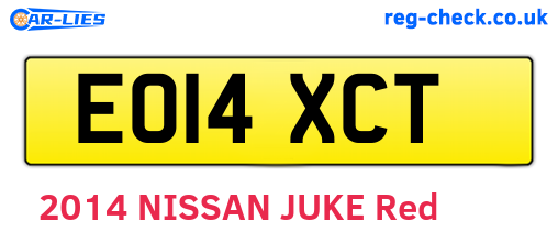 EO14XCT are the vehicle registration plates.