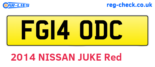 FG14ODC are the vehicle registration plates.