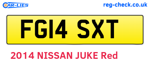 FG14SXT are the vehicle registration plates.