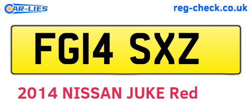 FG14SXZ are the vehicle registration plates.