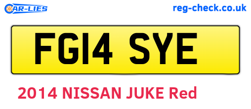 FG14SYE are the vehicle registration plates.