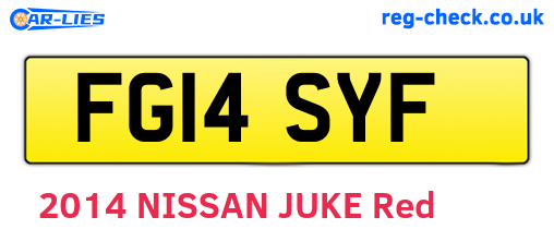 FG14SYF are the vehicle registration plates.