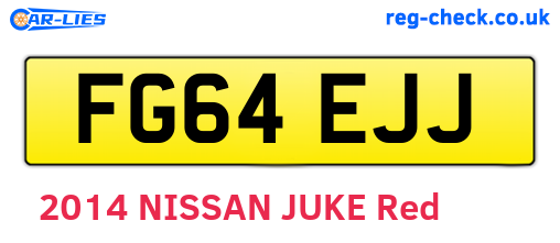 FG64EJJ are the vehicle registration plates.