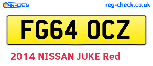 FG64OCZ are the vehicle registration plates.