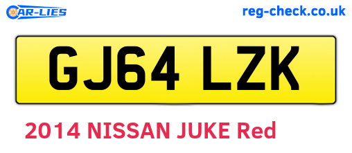 GJ64LZK are the vehicle registration plates.