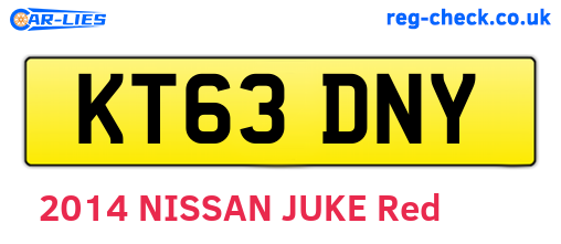 KT63DNY are the vehicle registration plates.
