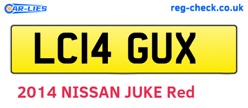 LC14GUX are the vehicle registration plates.