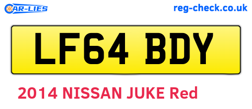LF64BDY are the vehicle registration plates.
