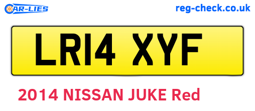 LR14XYF are the vehicle registration plates.