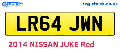 LR64JWN are the vehicle registration plates.