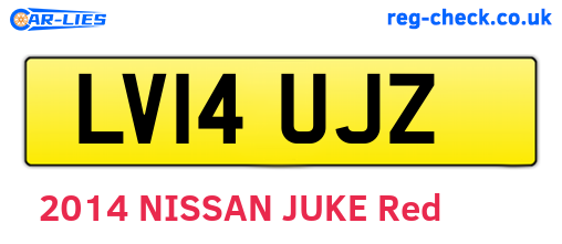 LV14UJZ are the vehicle registration plates.