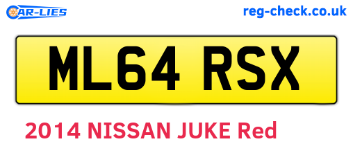 ML64RSX are the vehicle registration plates.