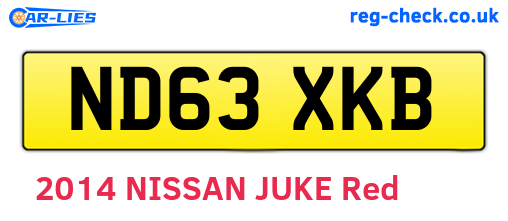ND63XKB are the vehicle registration plates.