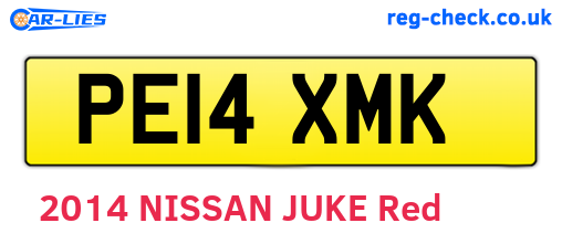PE14XMK are the vehicle registration plates.