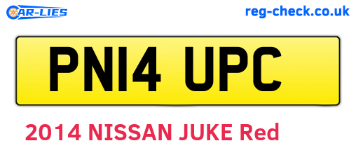 PN14UPC are the vehicle registration plates.