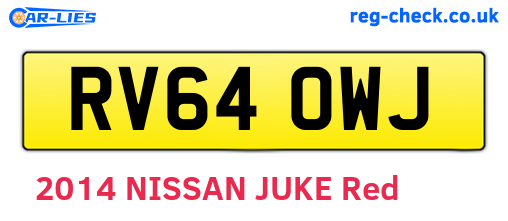 RV64OWJ are the vehicle registration plates.