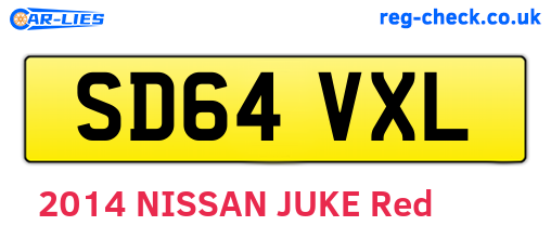 SD64VXL are the vehicle registration plates.