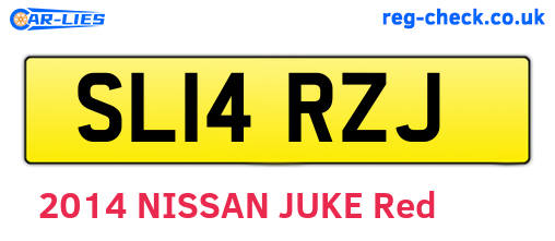 SL14RZJ are the vehicle registration plates.