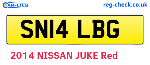 SN14LBG are the vehicle registration plates.