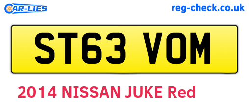 ST63VOM are the vehicle registration plates.