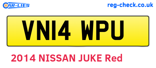 VN14WPU are the vehicle registration plates.