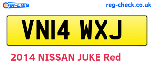 VN14WXJ are the vehicle registration plates.