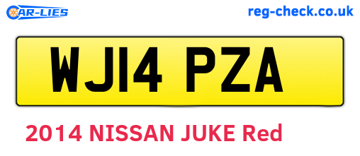 WJ14PZA are the vehicle registration plates.