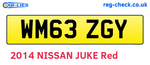 WM63ZGY are the vehicle registration plates.
