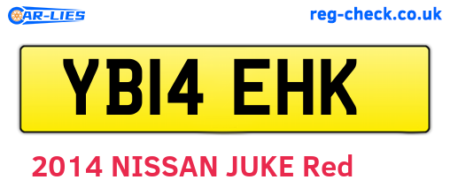 YB14EHK are the vehicle registration plates.