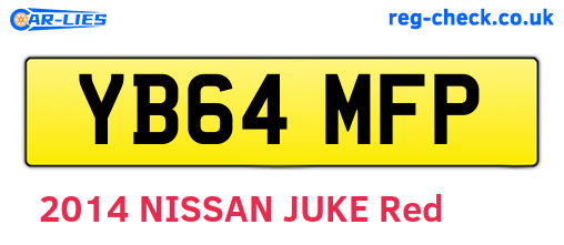 YB64MFP are the vehicle registration plates.