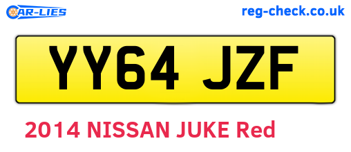 YY64JZF are the vehicle registration plates.