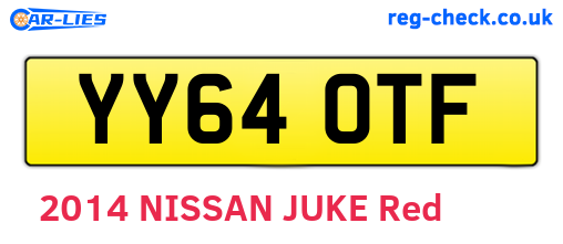 YY64OTF are the vehicle registration plates.