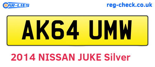 AK64UMW are the vehicle registration plates.