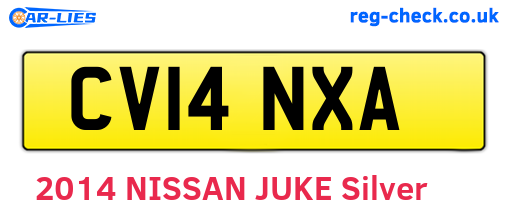 CV14NXA are the vehicle registration plates.