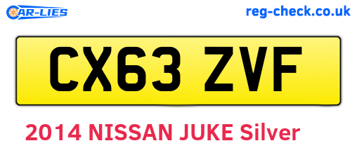 CX63ZVF are the vehicle registration plates.
