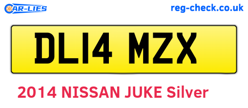 DL14MZX are the vehicle registration plates.