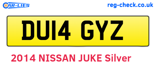 DU14GYZ are the vehicle registration plates.