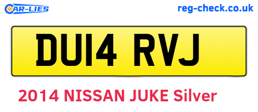 DU14RVJ are the vehicle registration plates.